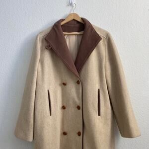 Vintage Cream Wool Peacoat